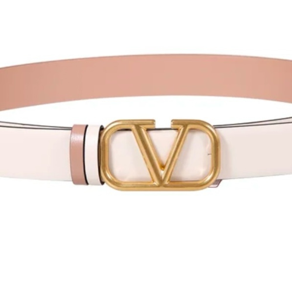 Valentino Light Ivory Rose Cannelle Women's Belt 75cm New without tags 3in width